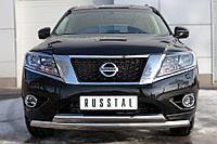 Защита переднего бампера d75x42 (дуга) d75x42 (дуга) Nissan Pathfinder (2014-2020) № NPZ-002018