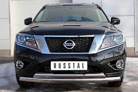 Защита переднего бампера d75x42 (дуга) d75x42 (дуга) Nissan Pathfinder (2014-2020) № NPZ-002018