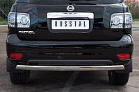 Защита заднего бампера d75x42 овал Nissan Patrol (2010-2013) № PAZ-000895