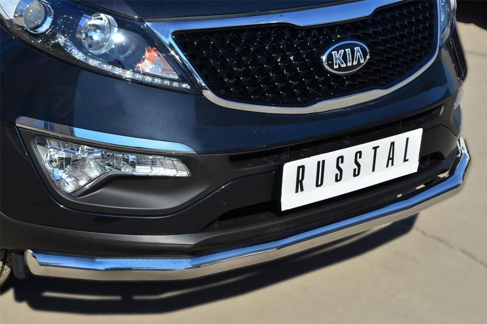 Защита переднего бампера d63 (секции) Kia Sportage (2013-2015) № KSGZ-001667