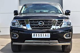 Защита переднего бампера d75x42 (дуга) 75x42 (дуга) Nissan Patrol (2014-2020) № PATZ-001729