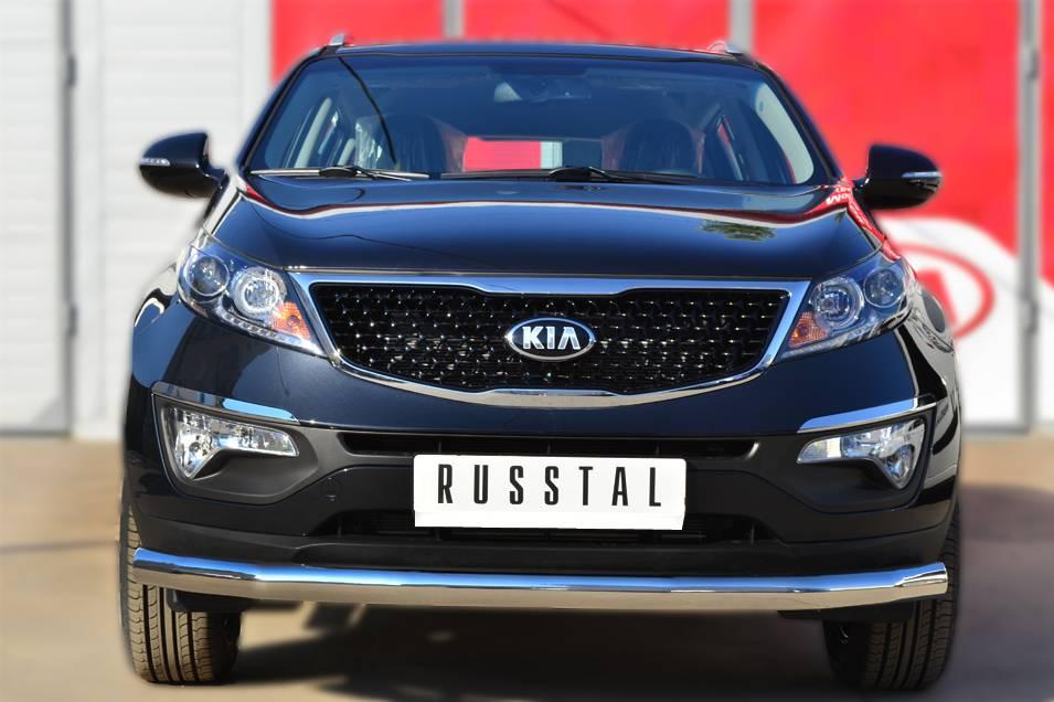 Защита переднего бампера d76 (секции) Kia Sportage (2013-2015) № KSGZ-001666 - фото 2 - id-p123228741