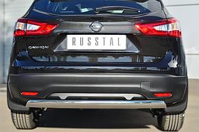 Защита заднего бампера d75x42 (дуга) Nissan Qashqai (2014-2020) № NQQZ-001799