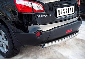Защита заднего бампера d75x42 овал (дуга) Nissan Qashqai+2 (2010-2014) № QNZ-001778