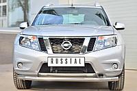 Защита переднего бампера d63 (секции) Nissan Terrano (2014-2020) № NTRZ-001786