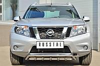 Защита переднего бампера d42 (волна) под машину+d42 (зубы) Nissan Terrano (2014-2020) № NTRZ-001782