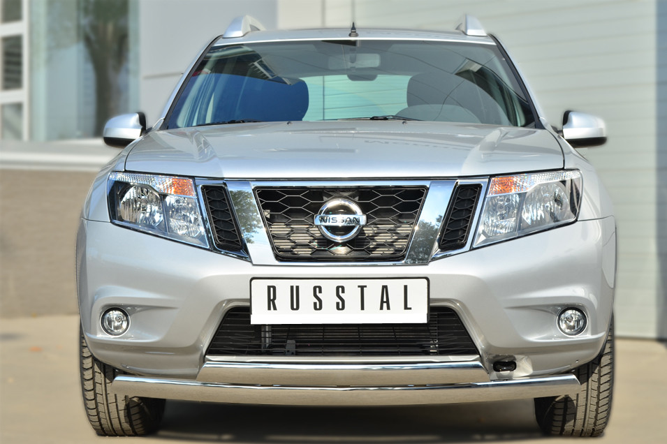 Защита переднего бампера d75x42 (дуга) d75x42 (дуга) Nissan Terrano (2014-2020) № NTRZ-001785