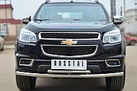 Защита переднего бампера d63 (секции) d42 (дуга) Chevrolet TrailBlazer (2012-2015) № CTRZ-001505