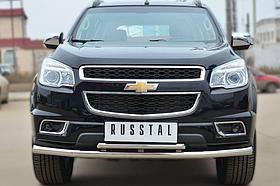 Защита переднего бампера d63 (секции) d42 (дуга) Chevrolet TrailBlazer (2012-2015) № CTRZ-001505