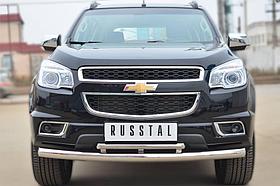 Защита переднего бампера d76 (дуга) d42 (дуга) Chevrolet TrailBlazer (2012-2015) № CTRZ-001507