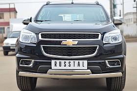 Защита переднего бампера 75x42 (дуга) 75x42 (дуга) Chevrolet TrailBlazer (2012-2015) № CTRZ-001508