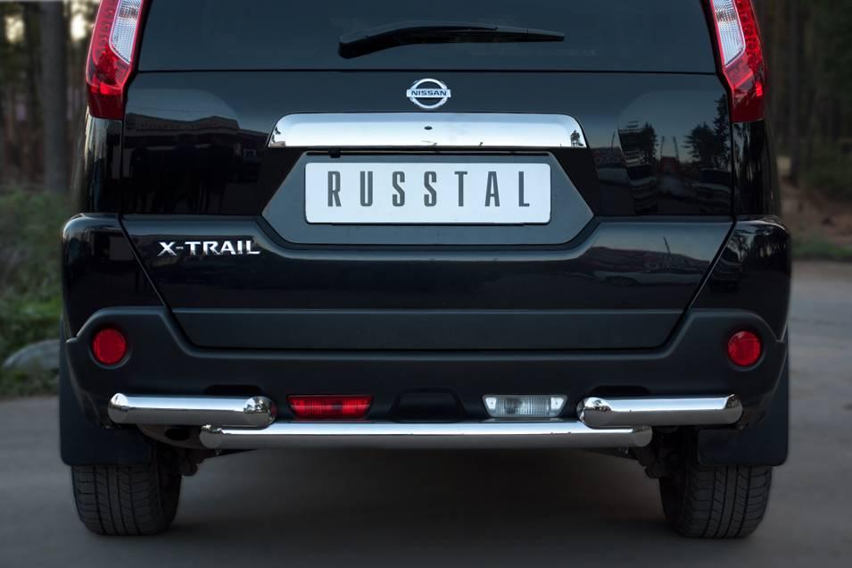 Защита заднего бампера d63/63 Nissan X-Trail (2011-2014) № NTZ-000918