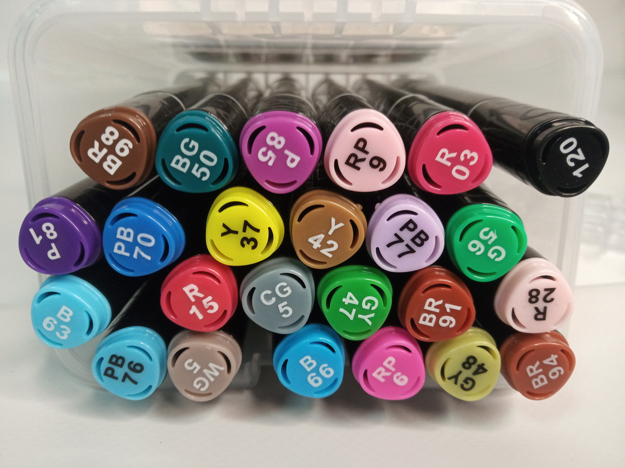 Набор маркеров двухсторонних для скетчинга 24 цвета (2 пера) - фото 2 - id-p123256526