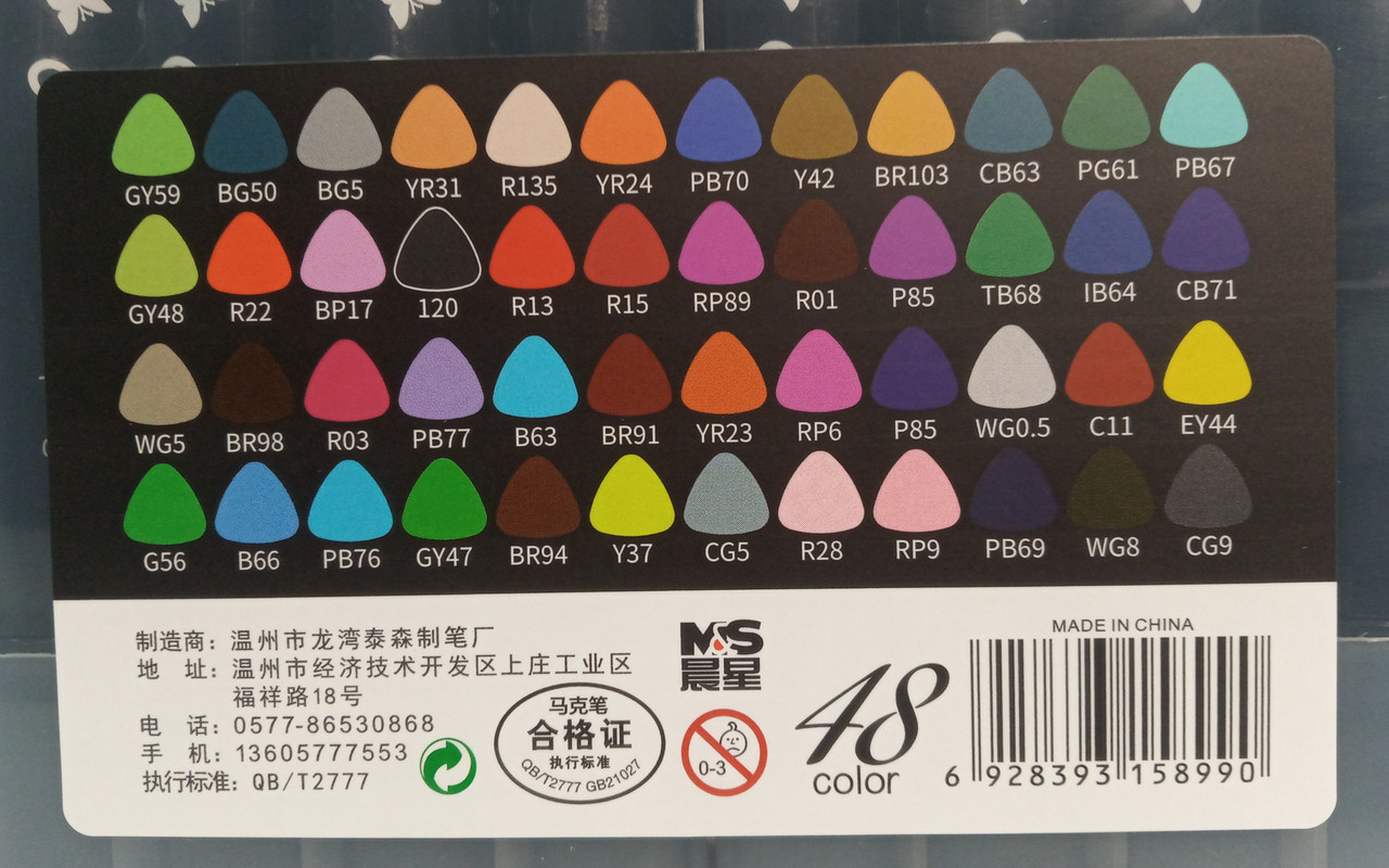 Набор маркеров двухсторонних для скетчинга 48 цветов (2 пера) - фото 2 - id-p123256815
