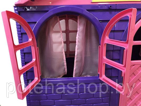 Детский игровой пластиковый домик Долони Doloni со шторками, цвет фиолетовый, 120 х 129 х 129 см, арт. 025500, фото 2