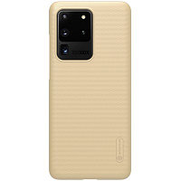 Пластиковый чехол с подставкой Nillkin Super Frosted Shield Золотой для Samsung Galaxy S20 Ultra