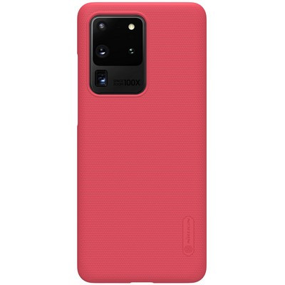 Пластиковый чехол с подставкой Nillkin Super Frosted Shield Красный для Samsung Galaxy S20 Ultra - фото 1 - id-p123266121