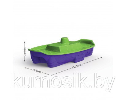 Детская Песочница-бассейн Корабль Doloni (Долони) Фиолетово-зеленый - фото 1 - id-p123266466
