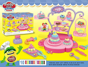 Игровой набор для лепки из пластилина для девочек  "Magic dough" (Волшебное тесто). 10 цветов 8098