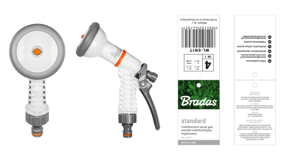 ПИСТОЛЕТ ПОЛИВОЧНЫЙ 8 ФУНКЦИЙ WHITE LINE BRADAS WL-EN1T