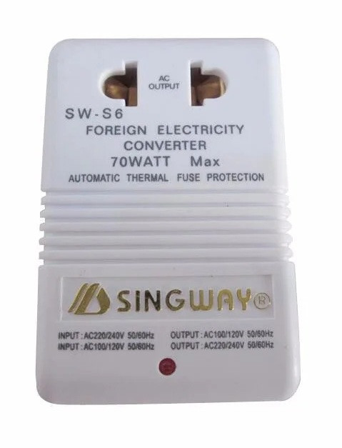 Конвертер-трансформатор 220В-110В SINGWAY SW-S6, 70 Вт - фото 1 - id-p123283022