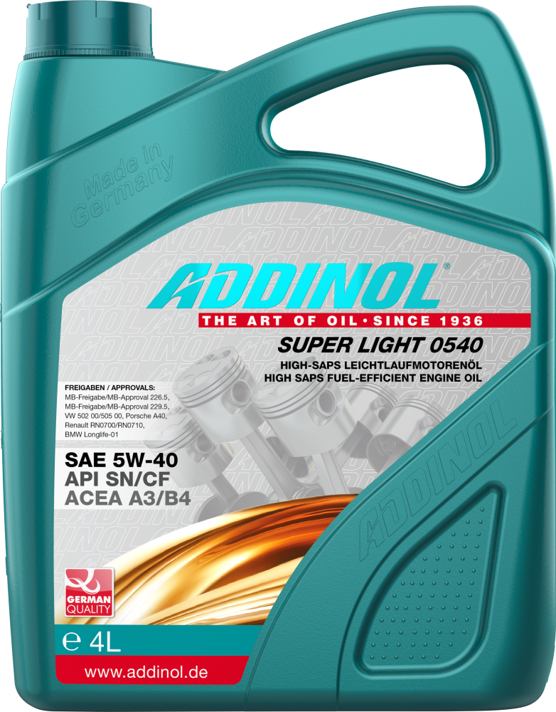 Масло моторное ADDINOL синтетика Super Light 0540, 5W-40, 4л