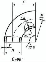 Отвод стальной П 90˚ 630х10 Ст20 ГОСТ 30753-2001