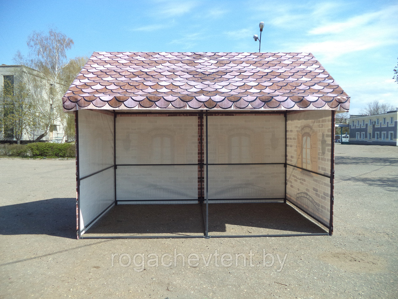 Палатка торговая 2,5х5,0 м. "двухскатная крыша" с печатью. - фото 7 - id-p123410069