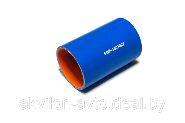 5320-1303027 Патрубок радиатора нижний короткий синий силикон, фото 2