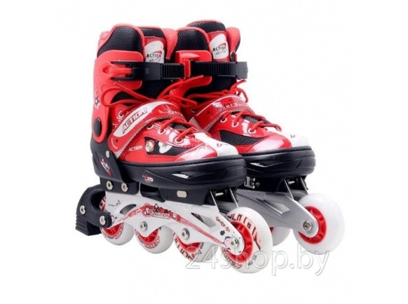 Коньки роликовые Action арт. PW-151D skate set red S(32-35) - фото 1 - id-p123378057