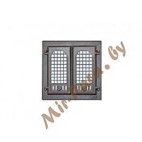 302 LK Дверца каминная 2-х створчатая с решеткой (410х410)