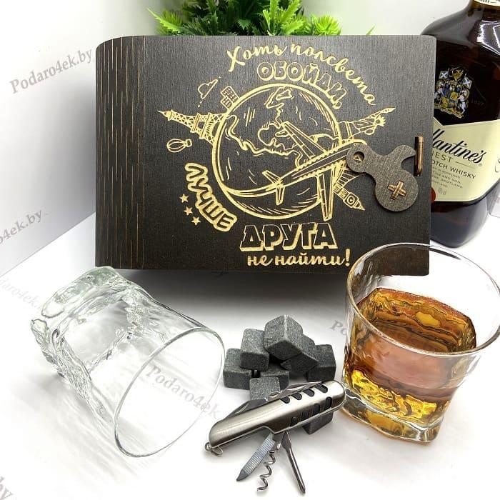 Подарочный набор для виски «Лучший друг» на 2 персоны с мультитулом - фото 1 - id-p123459375