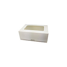 Коробка для пирожных Белая с окном (Россия, 190х130х75 мм)070102