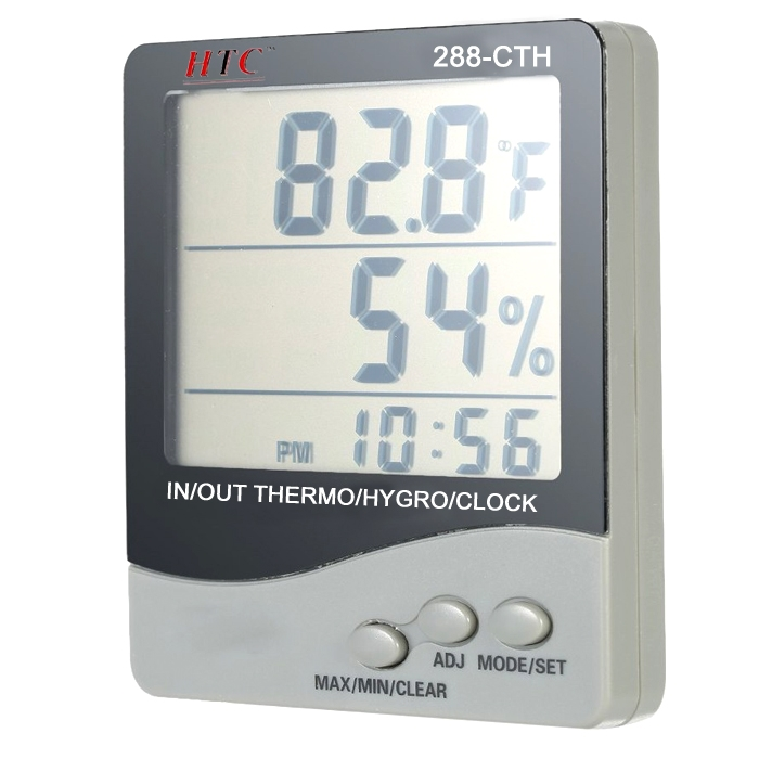Будильник электронный 288-CTH с календарем, термометром и гигрометром - фото 1 - id-p123477387