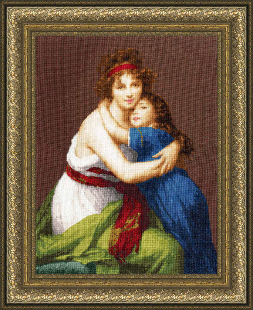 Набор для вышивания крестом «Автопортрет с дочерью" (По мотивам картины Э. Виже-Лебрен)».