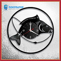 Оригинальные часы из виниловых пластинок "Рыбалка". ПОД ЗАКАЗ 1-3 дня