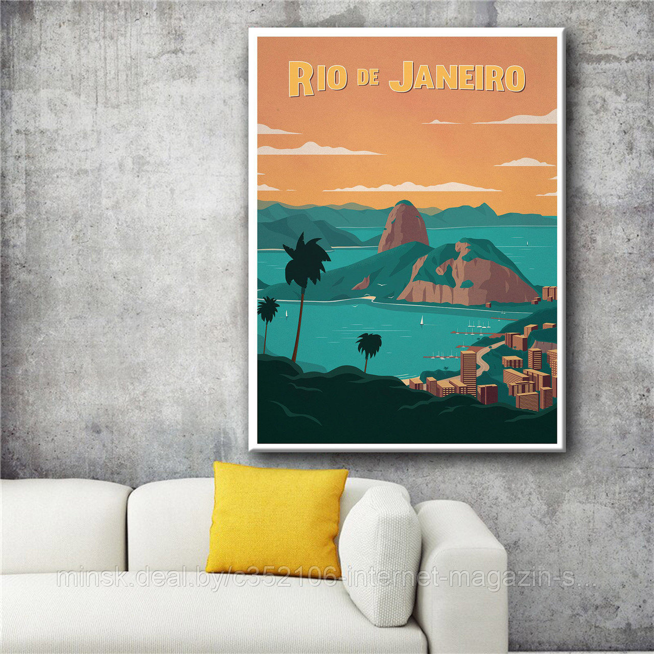 Ретро постер (плакат) "Рио" на стену для интерьера. Любые размеры - фото 6 - id-p123496682