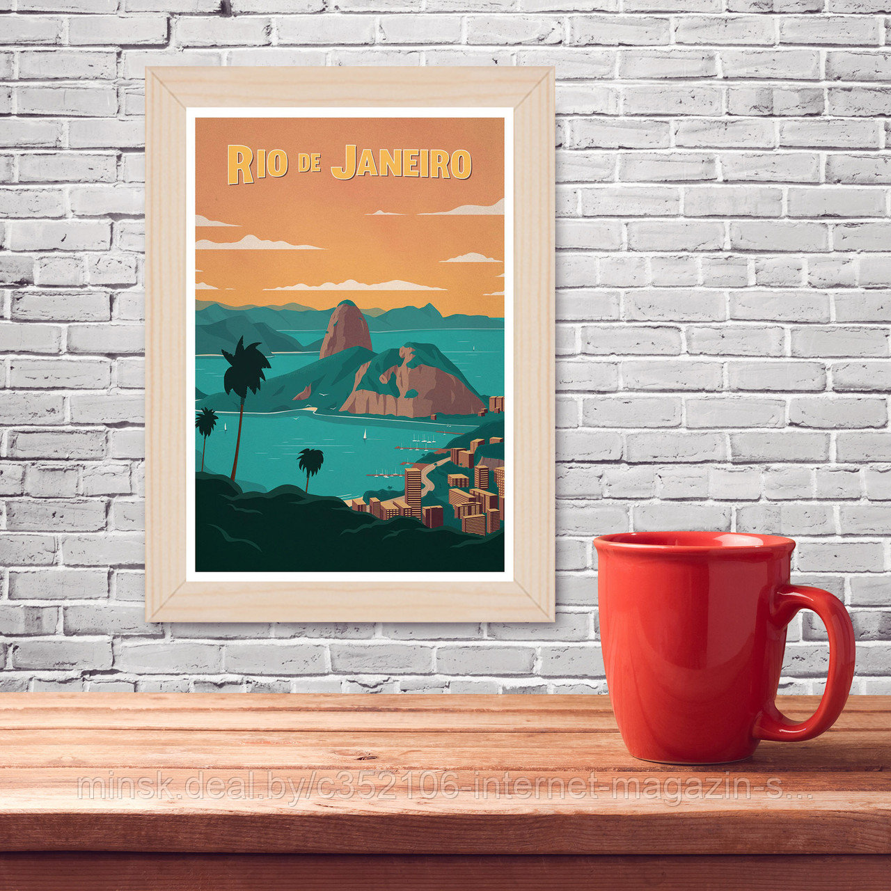 Ретро постер (плакат) "Рио" на стену для интерьера. Любые размеры - фото 7 - id-p123496682