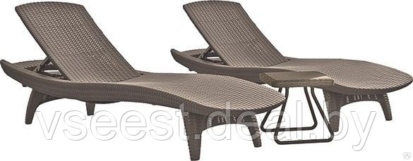 Набор уличной мебели Pacific set(2 шезлонга+столик), капучино 231464 (spr)
