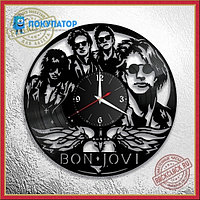 Оригинальные часы из виниловых пластинок "Bon Jovi". ПОД ЗАКАЗ 1-3 дня