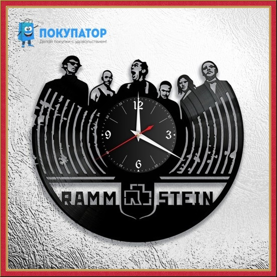 Оригинальные часы из виниловых пластинок "Rammstein - 4". ПОД ЗАКАЗ 1-3 дня