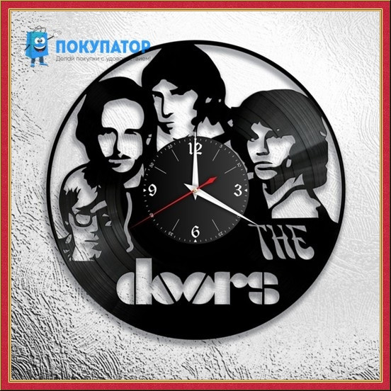 Оригинальные часы из виниловых пластинок "The Doors - 1". ПОД ЗАКАЗ 1-3 дня