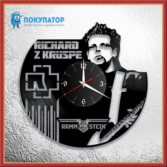 Оригинальные часы из виниловых пластинок "Rammstein - 3". ПОД ЗАКАЗ 1-3 дня