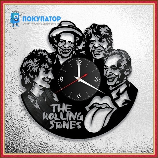 Оригинальные часы из виниловых пластинок "Rolling Stones  ". ПОД ЗАКАЗ 1-3 дня