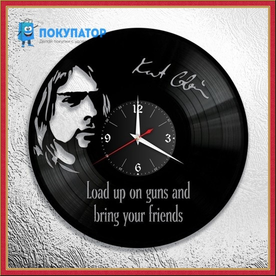 Оригинальные часы из виниловых пластинок "Nirvana - 4". ПОД ЗАКАЗ 1-3 дня