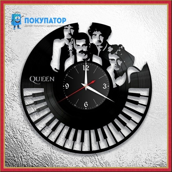 Оригинальные часы из виниловых пластинок "QUEEN - 4". ПОД ЗАКАЗ 1-3 дня