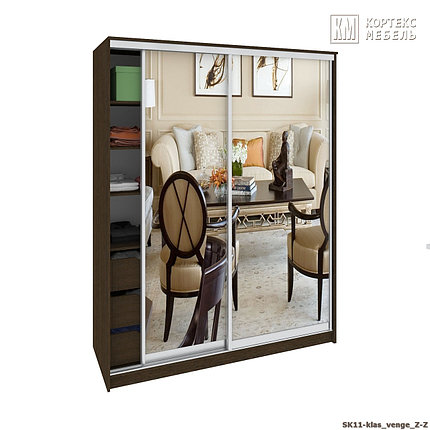 Шкаф-купе ШК11-450 (1,75м) Сенатор классика - 2 зеркала (варианты цвета) Кортекс-Мебель, фото 2