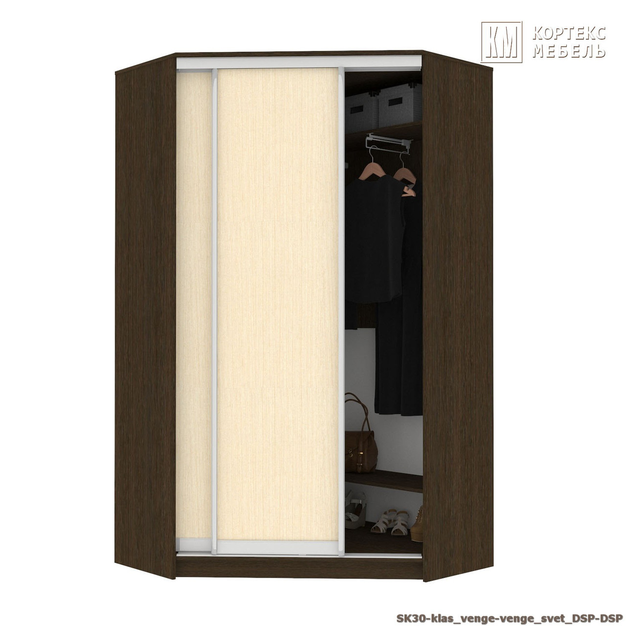 Угловой шкаф-купе ШК 30 (1,2х1,2) геометрия Сенатор (варианты цвета) фабрика Кортекс-мебель - фото 3 - id-p123543515