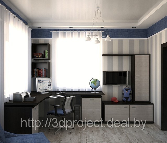 Дизайн интерьера домашнего кабинета - дизайн проект, дизайн интерьера квартир, коттеджей. Цены,стоимость - фото 5 - id-p598149