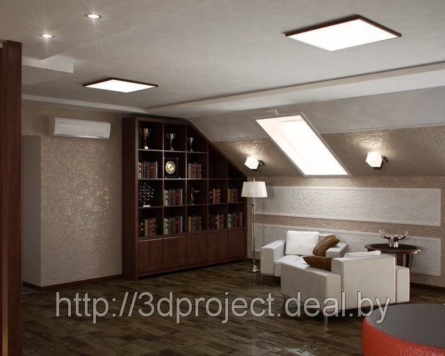 Дизайн интерьера домашней библиотеки - дизайн проект, дизайн интерьера в Минске. Цены,стоимость - фото 3 - id-p598156